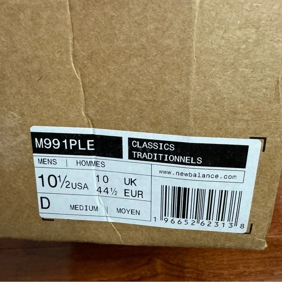 New Balance 991 MiUK Palace Purple Size 10.5